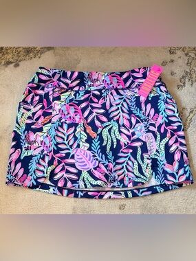 NWT Lilly Pulitzer Sabbia UPF50 Skort Youve Been Spotted Navy Sz XL